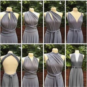 NWT Gray Maxi Dress One dress, worn multiple ways! Fun event or bridesmaid dress